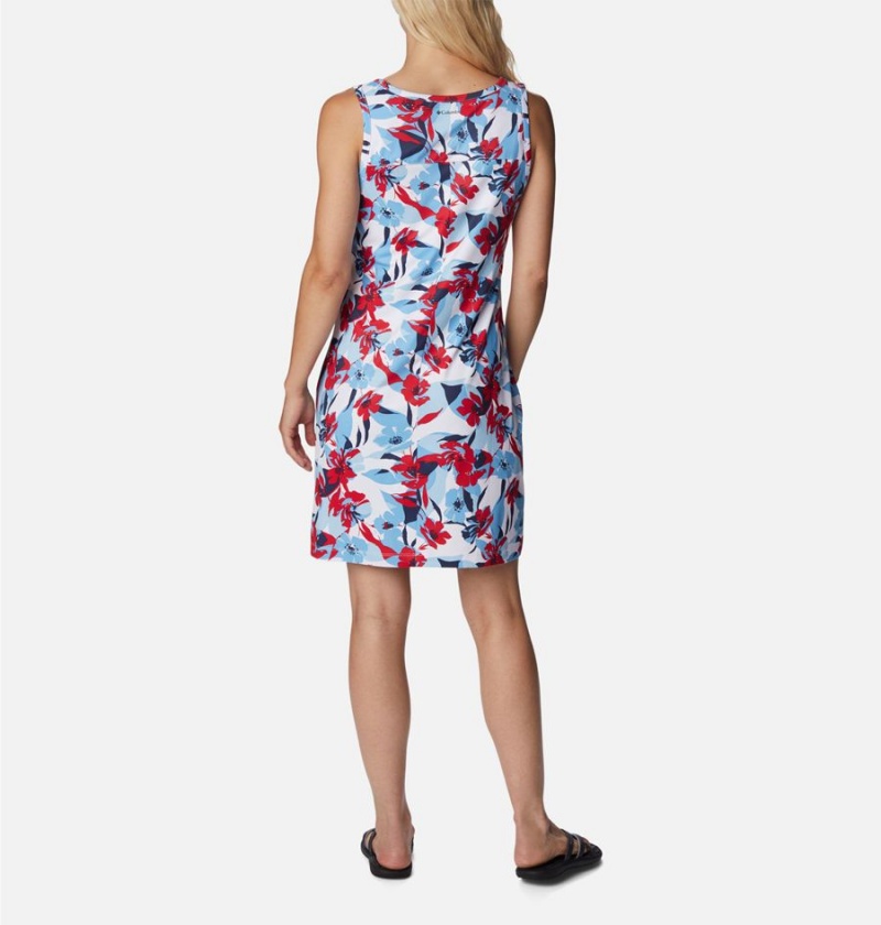 Columbia Chill River Printed Women's Dress Red | CANZLV-904