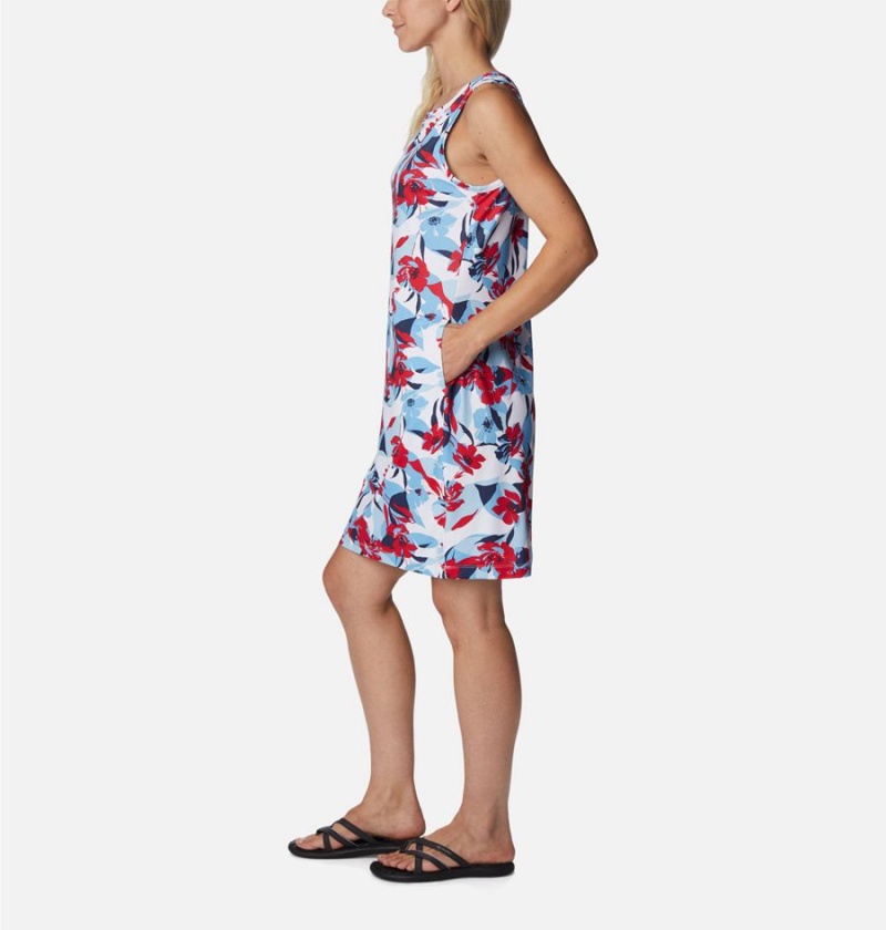Columbia Chill River Printed Women's Dress Red | CANZLV-904