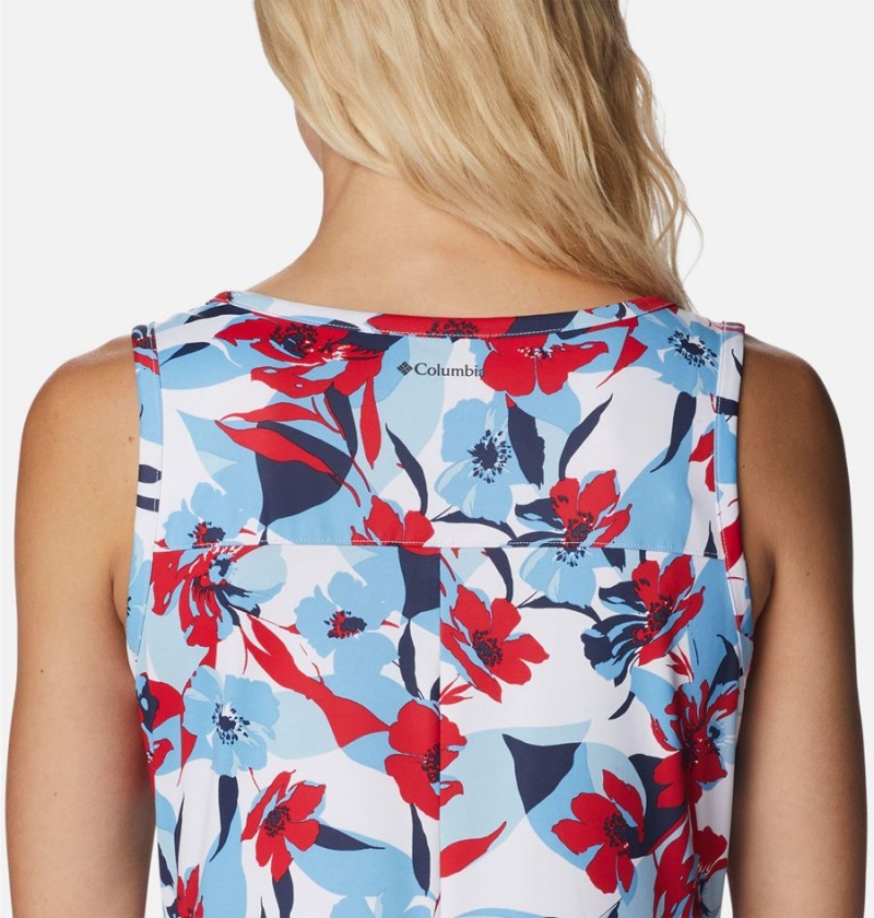 Columbia Chill River Printed Women's Dress Red | CANZLV-904