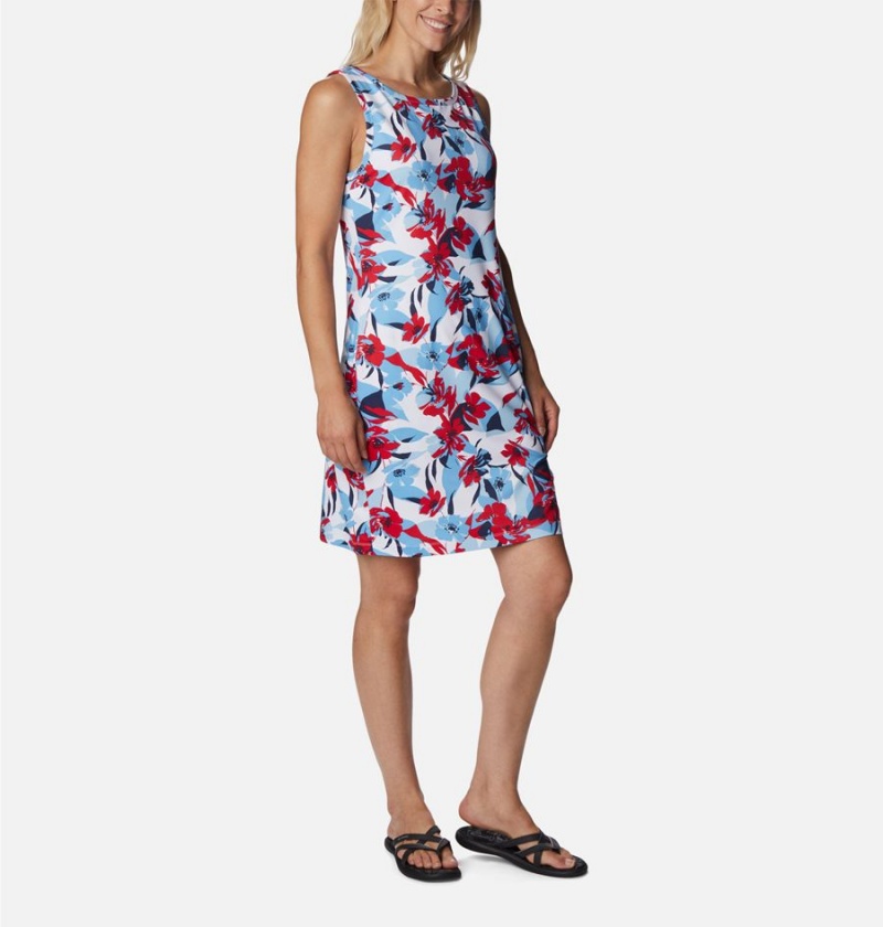 Columbia Chill River Printed Women's Dress Red | CANZLV-904