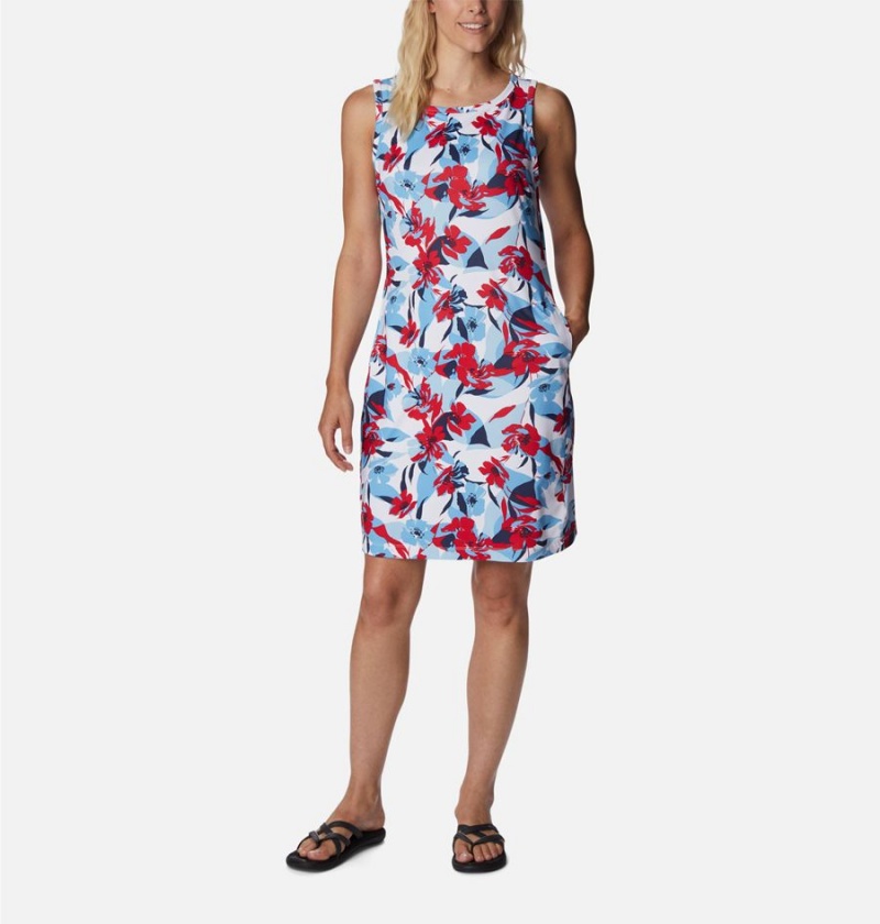 Columbia Chill River Printed Women\'s Dress Red | CANZLV-904