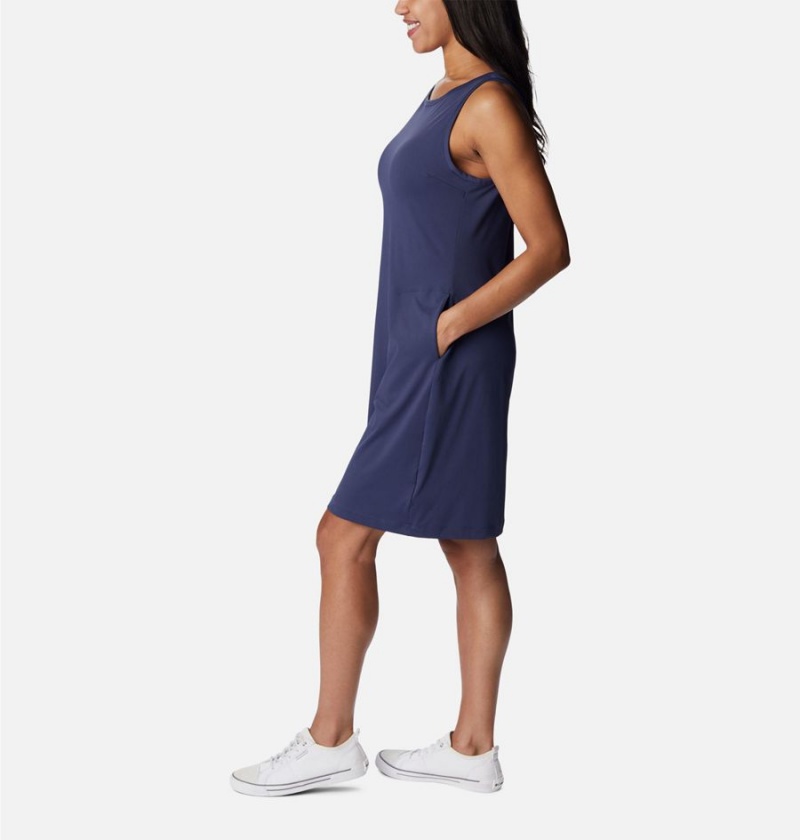 Columbia Chill River Printed Women's Dress Navy | TDHLUG-395