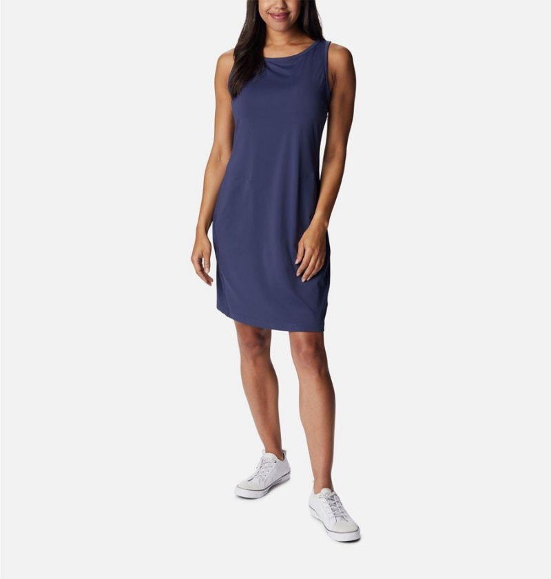 Columbia Chill River Printed Women\'s Dress Navy | TDHLUG-395