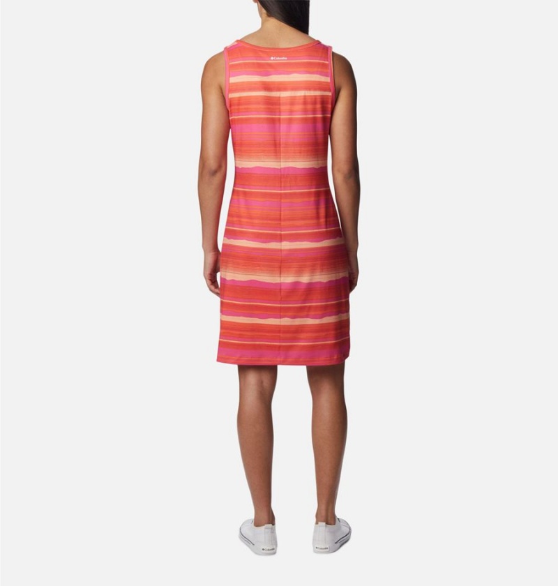 Columbia Chill River Printed Women's Dress Orange | CREMGU-761