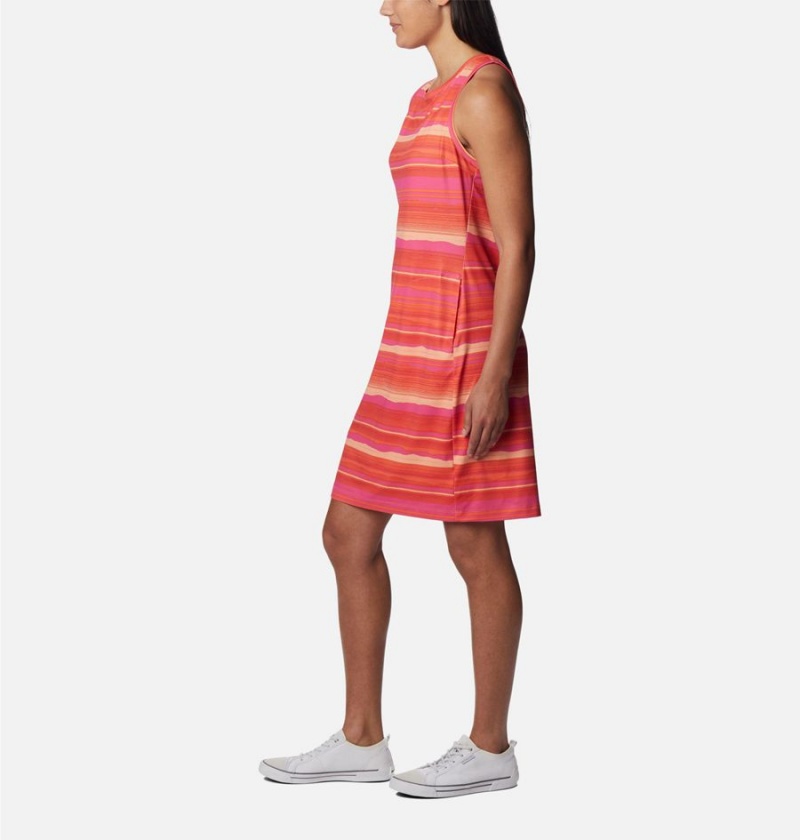 Columbia Chill River Printed Women's Dress Orange | CREMGU-761