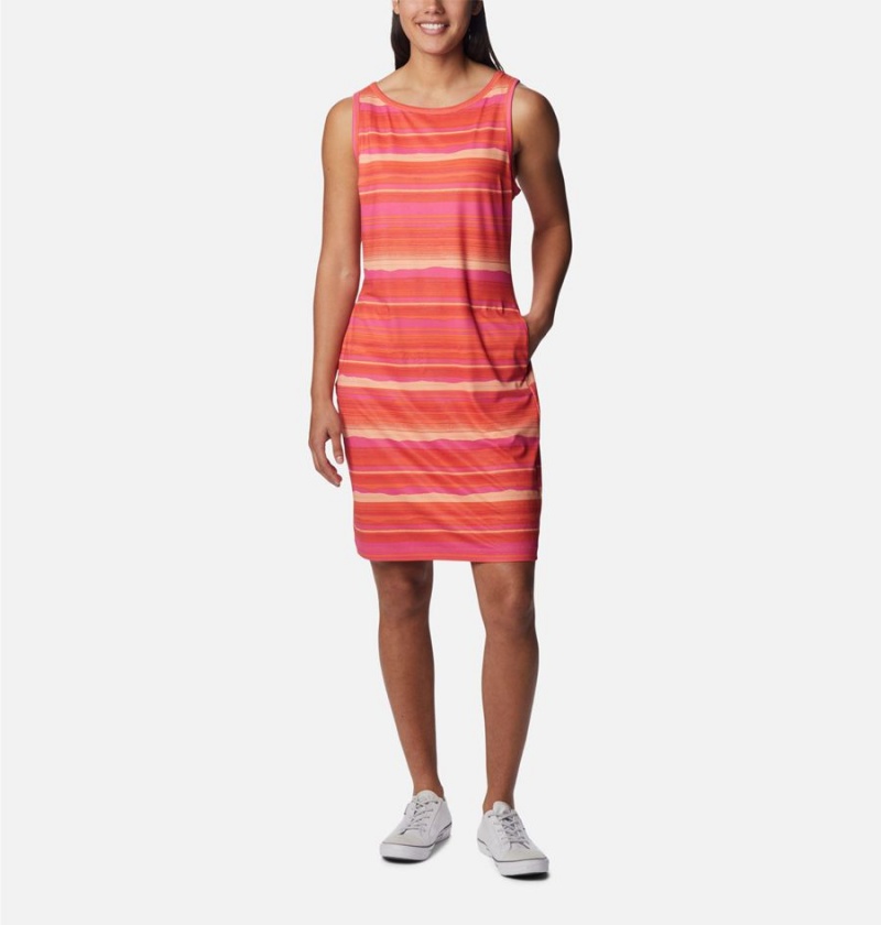 Columbia Chill River Printed Women\'s Dress Orange | CREMGU-761