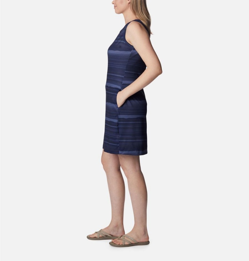 Columbia Chill River Printed Women's Dress Navy | UPRLHE-691