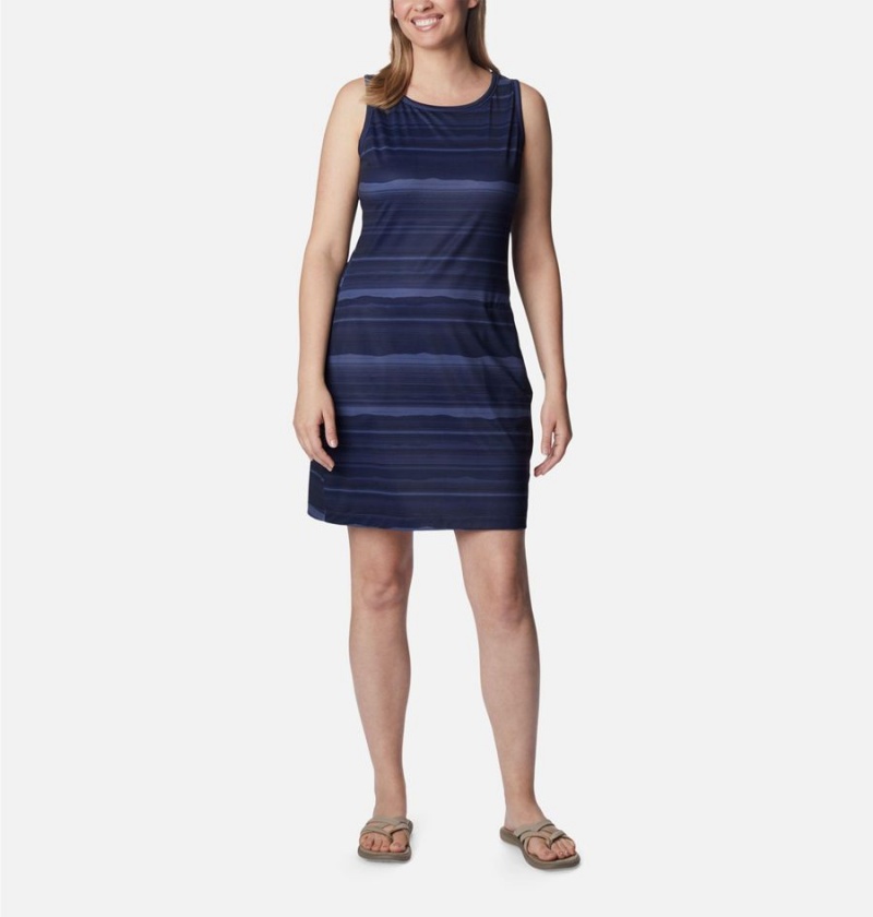 Columbia Chill River Printed Women\'s Dress Navy | UPRLHE-691