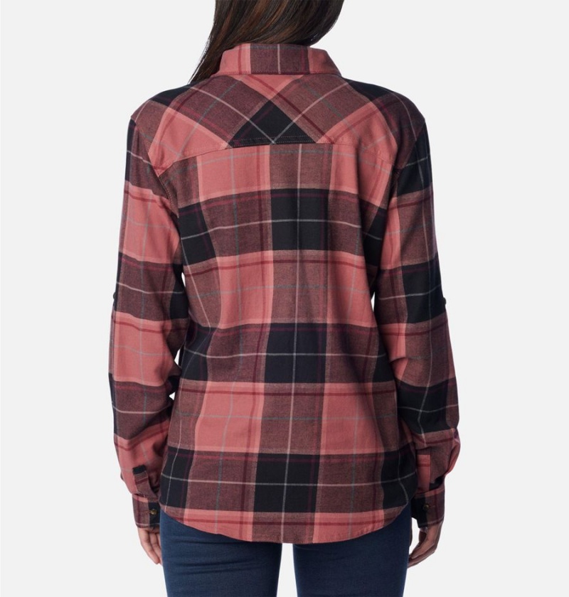 Columbia Clay Hills Stretch Flannel Women's Shirt Coral | ZTBWMQ-372