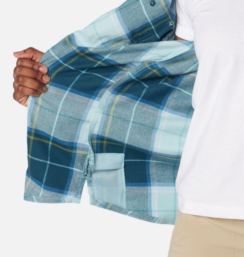 Columbia Clay Hills Stretch Flannel Women's Shirt Turquoise | DMKZXL-684