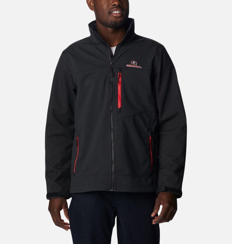Columbia Collegiate Ascender II - Georgia Men\'s Softshell Jackets Black | EPXTGF-513