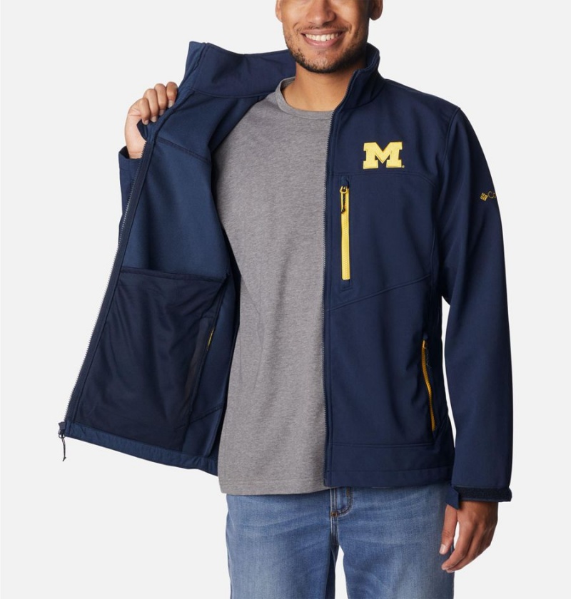 Columbia Collegiate Ascender II - Michigan Men's Softshell Jackets Navy | FZHDBO-794