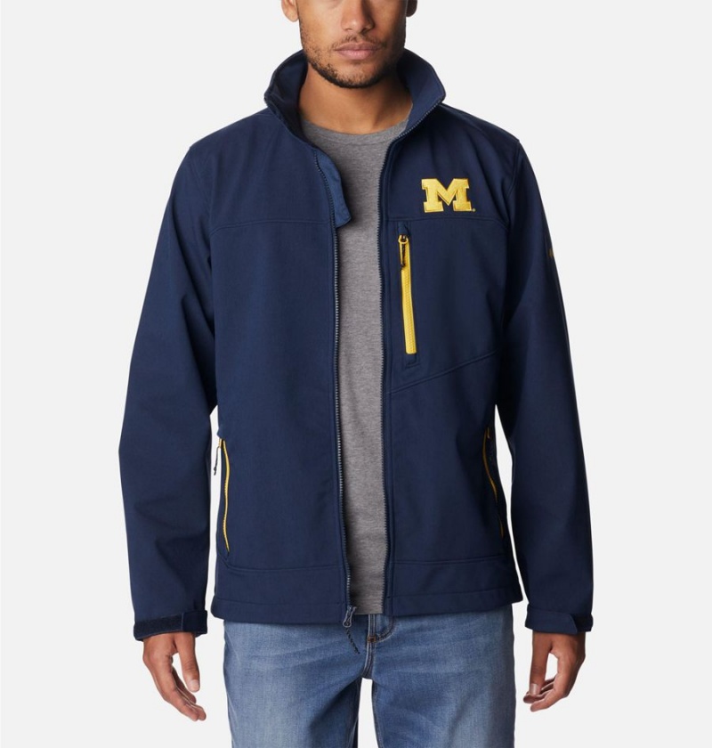 Columbia Collegiate Ascender II - Michigan Men's Softshell Jackets Navy | FZHDBO-794