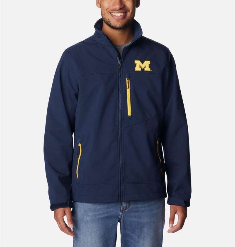 Columbia Collegiate Ascender II - Michigan Men\'s Softshell Jackets Navy | FZHDBO-794