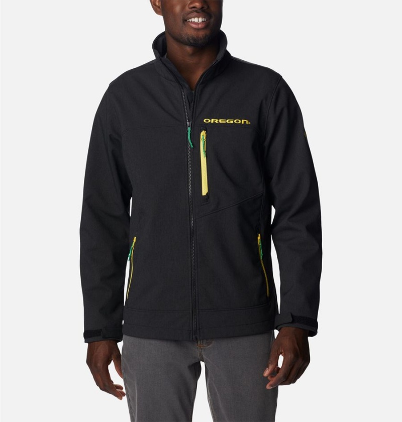 Columbia Collegiate Ascender II - Oregon Men\'s Softshell Jackets Black | FJPWHB-364