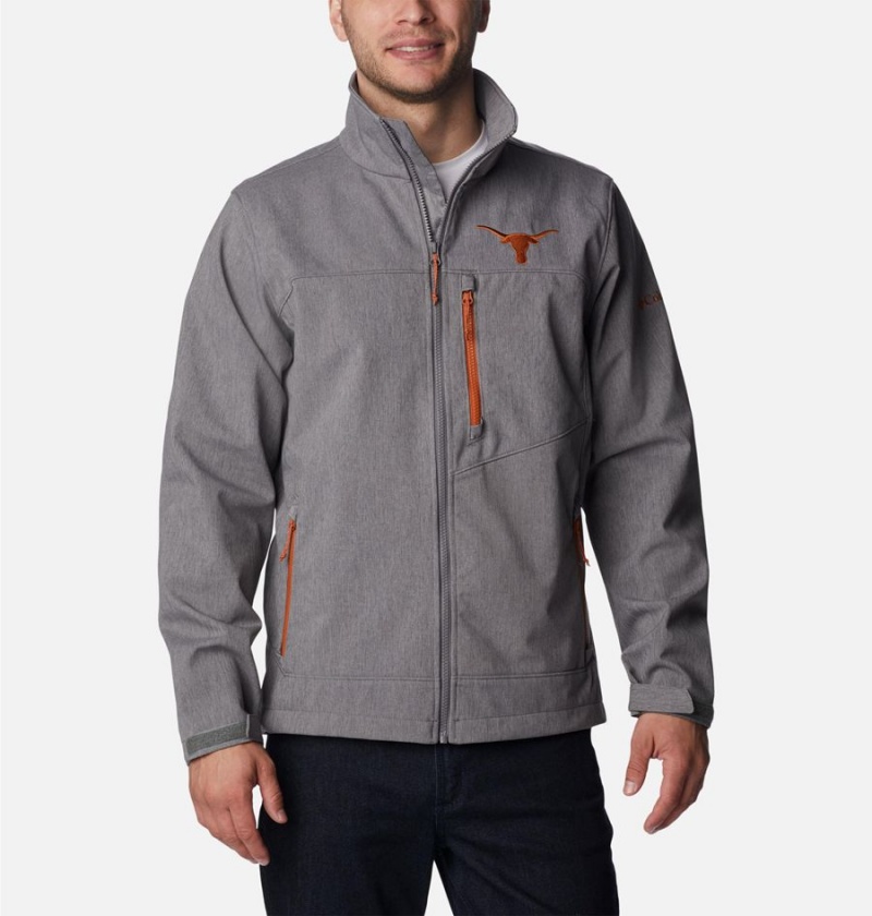 Columbia Collegiate Ascender II - Texas Men\'s Softshell Jackets Grey | ZJOMSU-506