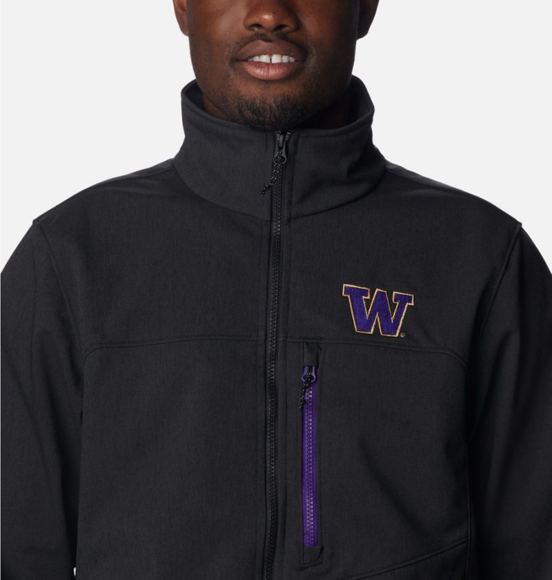 Columbia Collegiate Ascender II - Washington Men's Softshell Jackets Black | IQJEBO-154