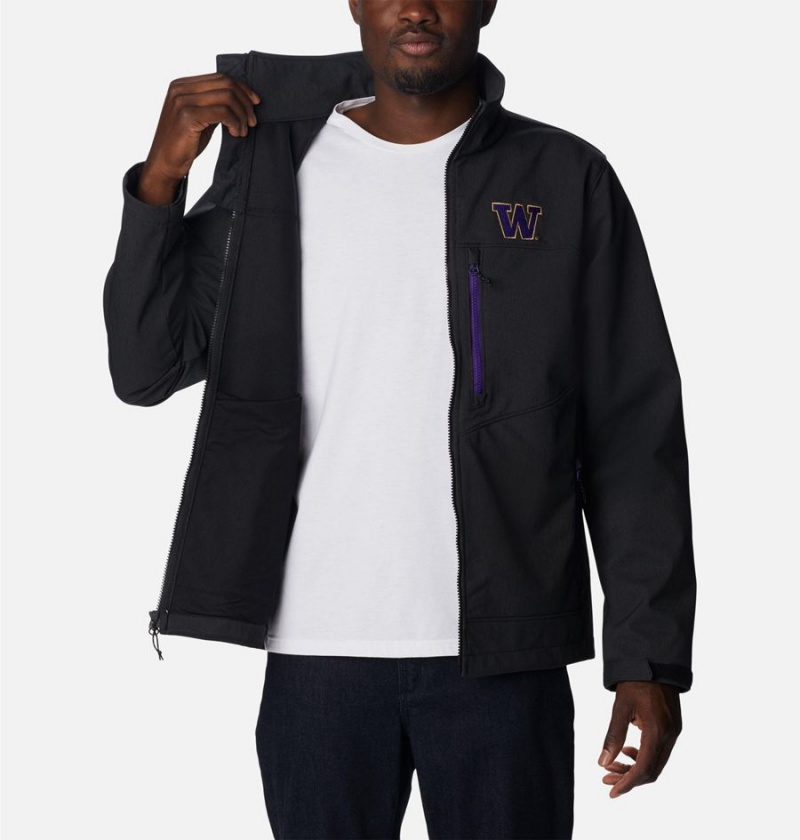 Columbia Collegiate Ascender II - Washington Men's Softshell Jackets Black | IQJEBO-154