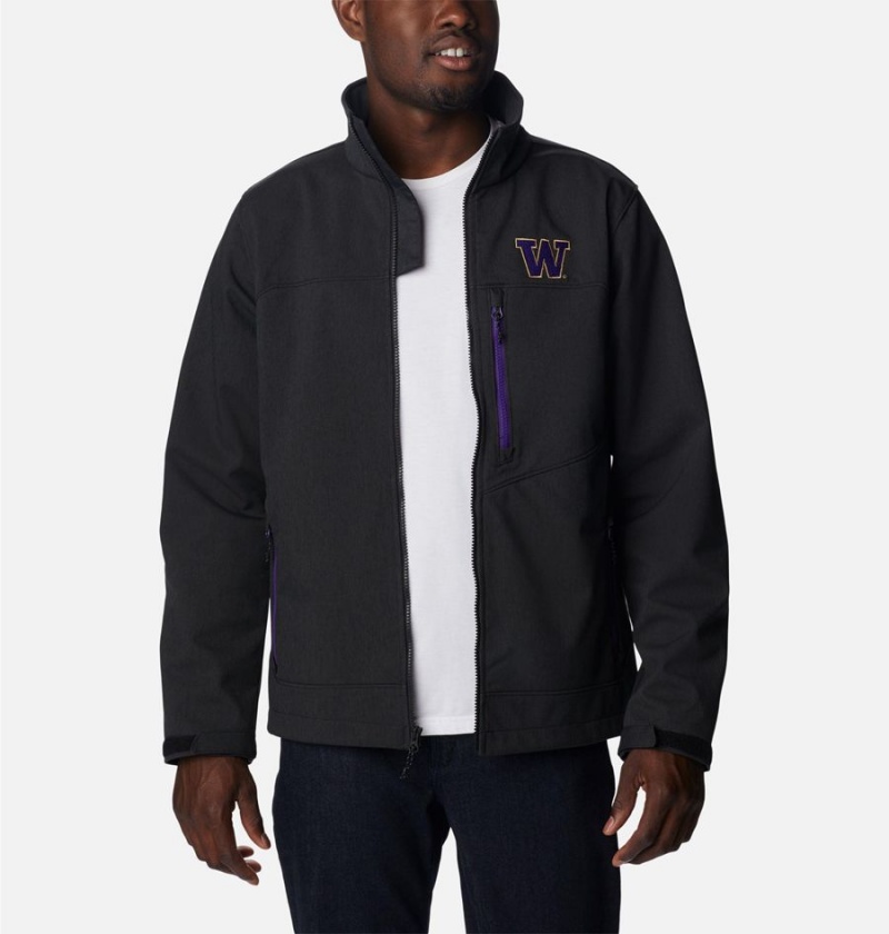 Columbia Collegiate Ascender II - Washington Men's Softshell Jackets Black | IQJEBO-154