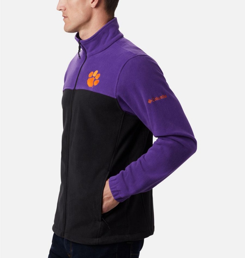 Columbia Collegiate Flanker III - Clemson Men's Fleece Jacket Black | FGLSBJ-143