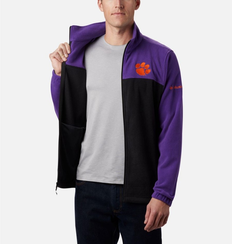 Columbia Collegiate Flanker III - Clemson Men's Fleece Jacket Black | FGLSBJ-143