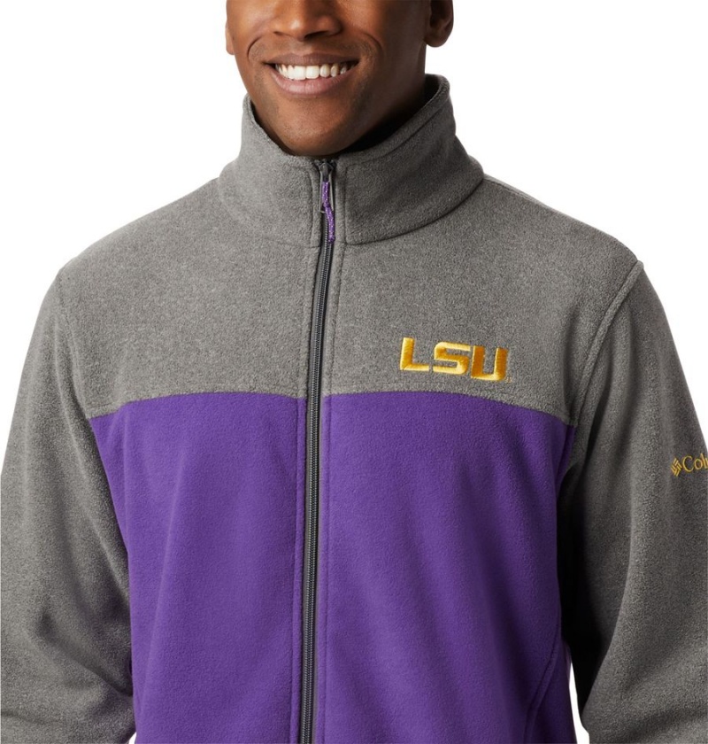 Columbia Collegiate Flanker III - LSU Men's Fleece Jacket Purple | NYSCLM-865