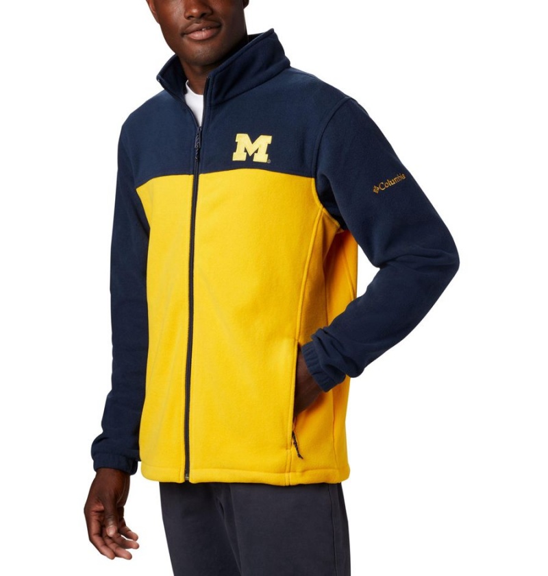 Columbia Collegiate Flanker III - Michigan Men's Fleece Jacket Yellow | NPXRML-461