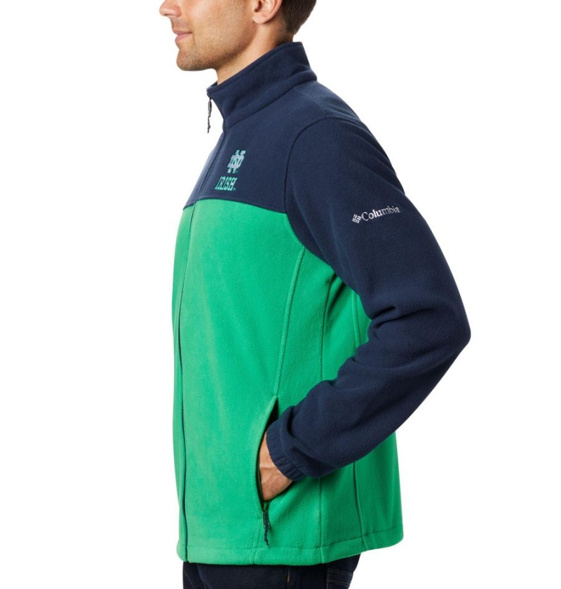 Columbia Collegiate Flanker III - Notre Dame Men's Fleece Jacket Green | JKOMQL-745