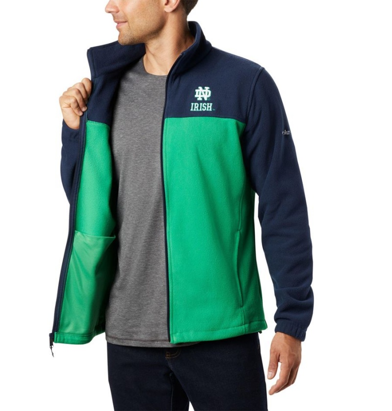 Columbia Collegiate Flanker III - Notre Dame Men's Fleece Jacket Green | JKOMQL-745