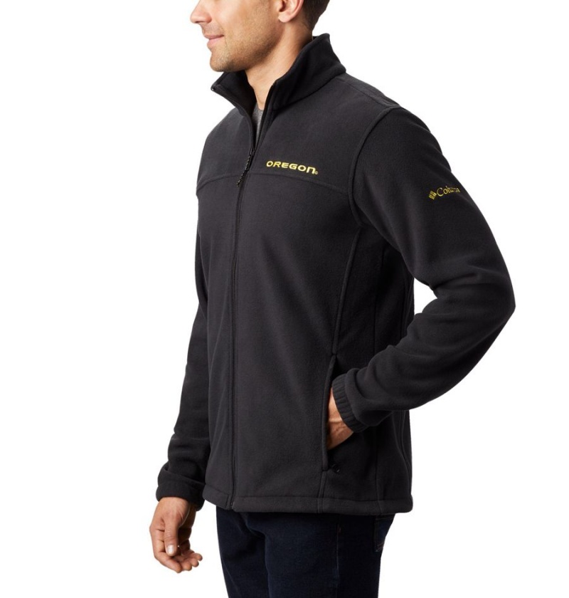 Columbia Collegiate Flanker III - Oregon Men's Fleece Jacket Black | OBRTES-968