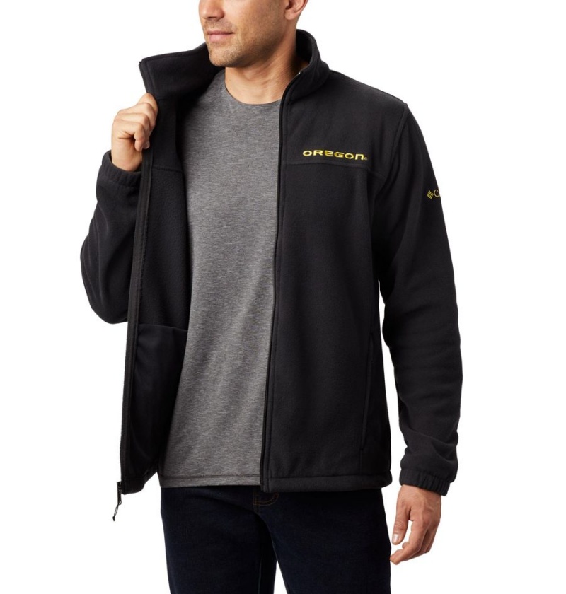 Columbia Collegiate Flanker III - Oregon Men's Fleece Jacket Black | OBRTES-968