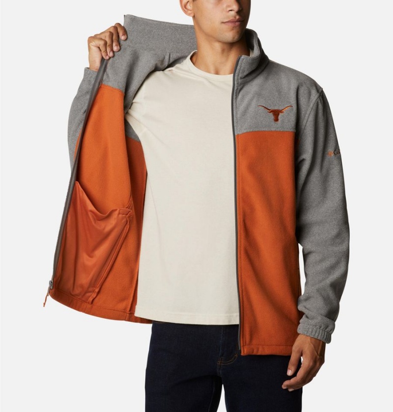 Columbia Collegiate Flanker III - Texas Men's Fleece Jacket Orange | DHSNXQ-587