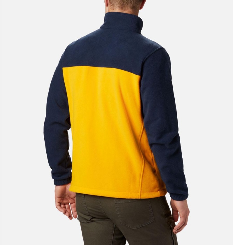 Columbia Collegiate Flanker III - West Virginia University Men's Fleece Jacket Yellow | XNSTCA-637