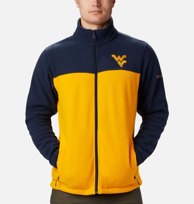 Columbia Collegiate Flanker III - West Virginia University Men's Fleece Jacket Yellow | XNSTCA-637