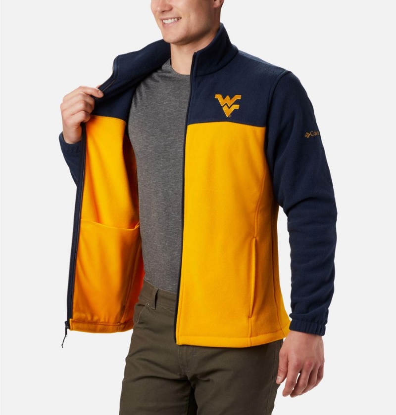 Columbia Collegiate Flanker III - West Virginia University Men's Fleece Jacket Yellow | XNSTCA-637