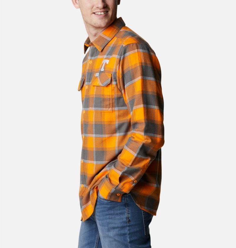 Columbia Collegiate Flare Gun Flannel Long Sleeve - Tennessee Men's Shirt Orange | KTDNUF-491