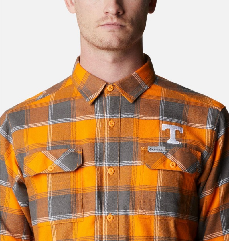 Columbia Collegiate Flare Gun Flannel Long Sleeve - Tennessee Men's Shirt Orange | KTDNUF-491