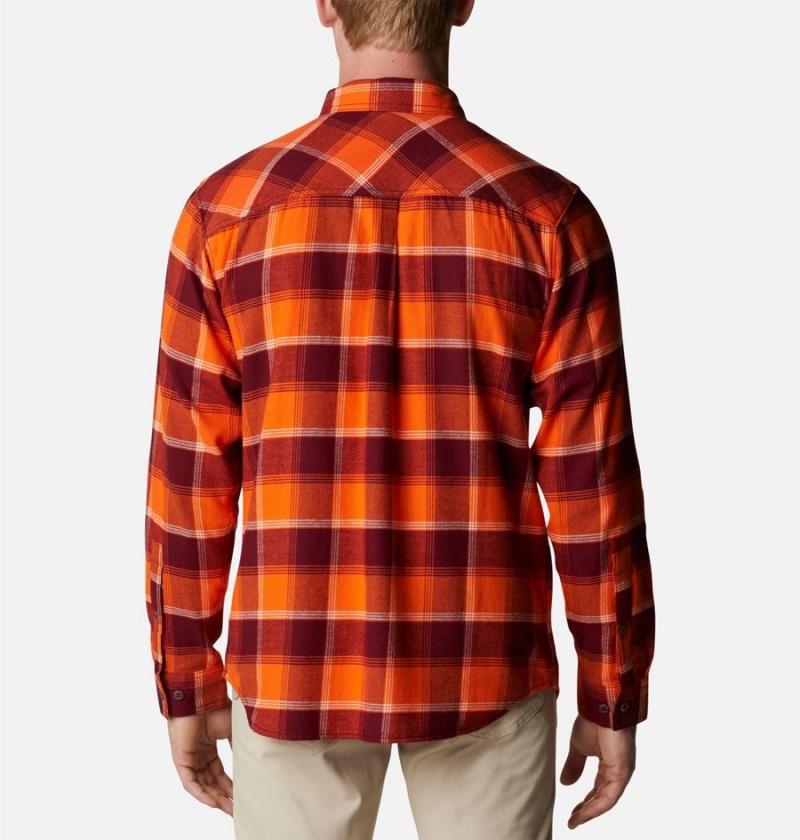 Columbia Collegiate Flare Gun Flannel Long Sleeve - Virginia Tech Men's Shirt Burgundy | WHNMVR-718