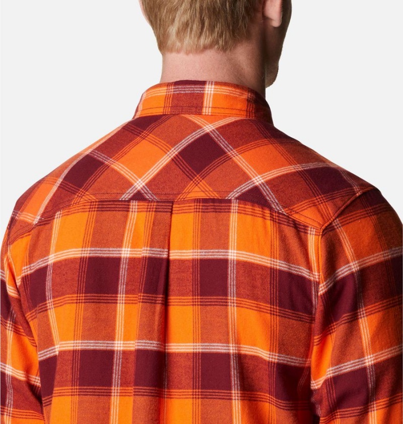 Columbia Collegiate Flare Gun Flannel Long Sleeve - Virginia Tech Men's Shirt Burgundy | WHNMVR-718
