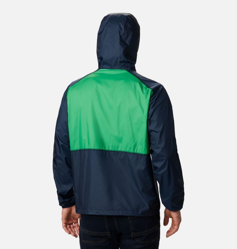 Columbia Collegiate Flash Forward Jacket - Notre Dame Men's Windbreaker Navy | IPOKYV-375
