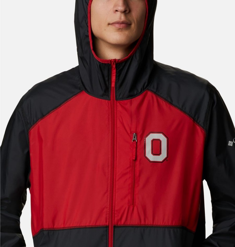 Columbia Collegiate Flash Forward Jacket - Ohio State Men's Windbreaker Red | LSZGTX-264