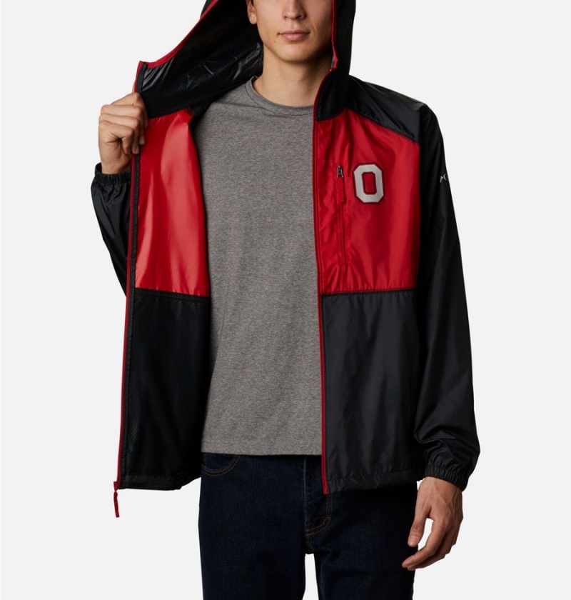 Columbia Collegiate Flash Forward Jacket - Ohio State Men's Windbreaker Red | LSZGTX-264
