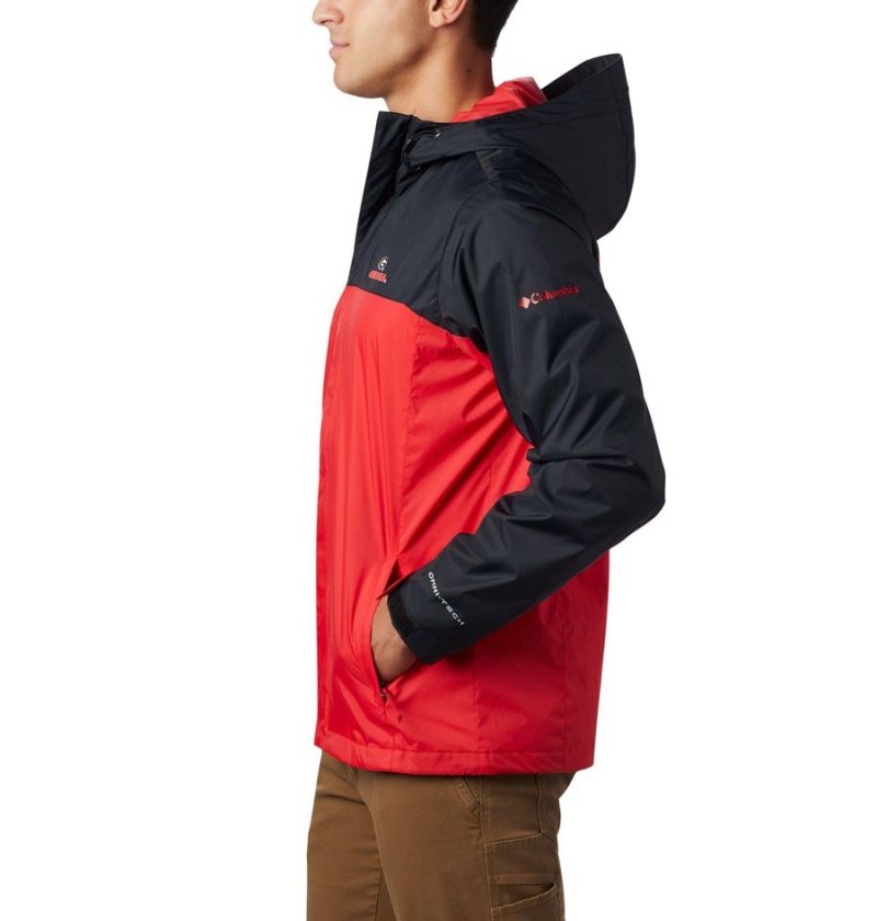 Columbia Collegiate Glennaker Storm - Georgia Men's Rain Jacket Red | PDUAIS-249