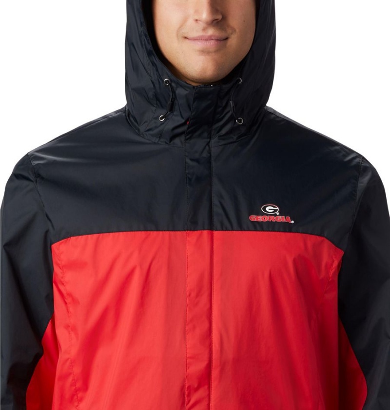 Columbia Collegiate Glennaker Storm - Georgia Men's Rain Jacket Red | PDUAIS-249