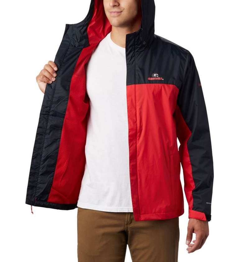 Columbia Collegiate Glennaker Storm - Georgia Men's Rain Jacket Red | PDUAIS-249