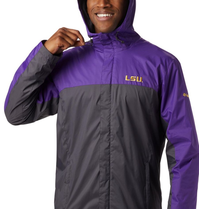 Columbia Collegiate Glennaker Storm - LSU Men's Rain Jacket Black | PEZNQM-792
