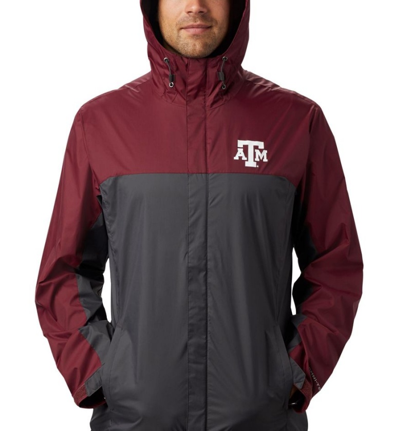 Columbia Collegiate Glennaker Storm - Texas A&M Men's Rain Jacket Grey | BFSEZT-601