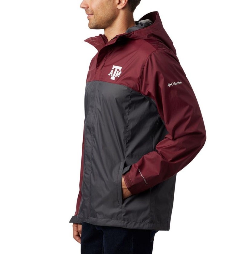 Columbia Collegiate Glennaker Storm - Texas A&M Men's Rain Jacket Grey | BFSEZT-601