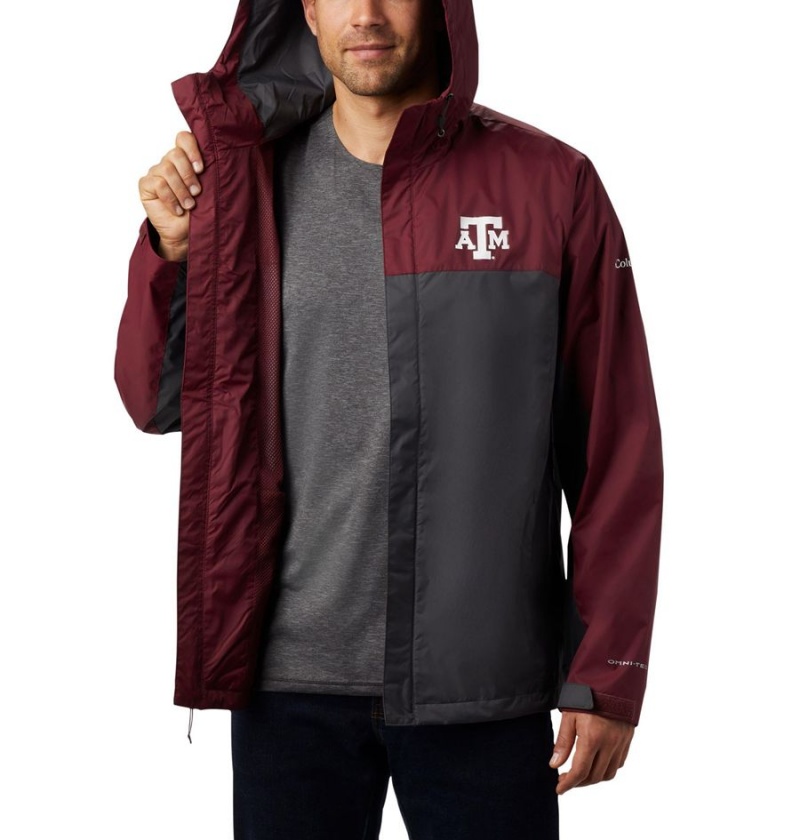Columbia Collegiate Glennaker Storm - Texas A&M Men's Rain Jacket Grey | BFSEZT-601