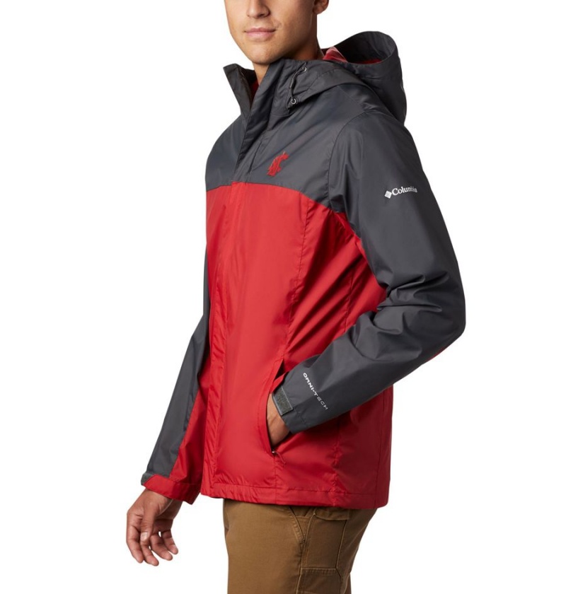 Columbia Collegiate Glennaker Storm - Washington State Men's Rain Jacket Red | EWPOTV-519
